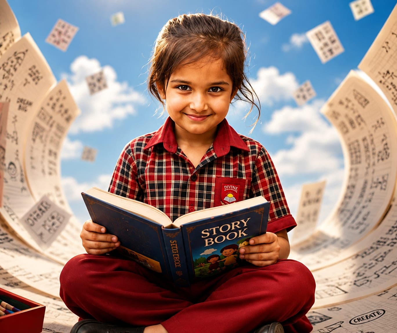 Our Vision - Divine Public School student reading